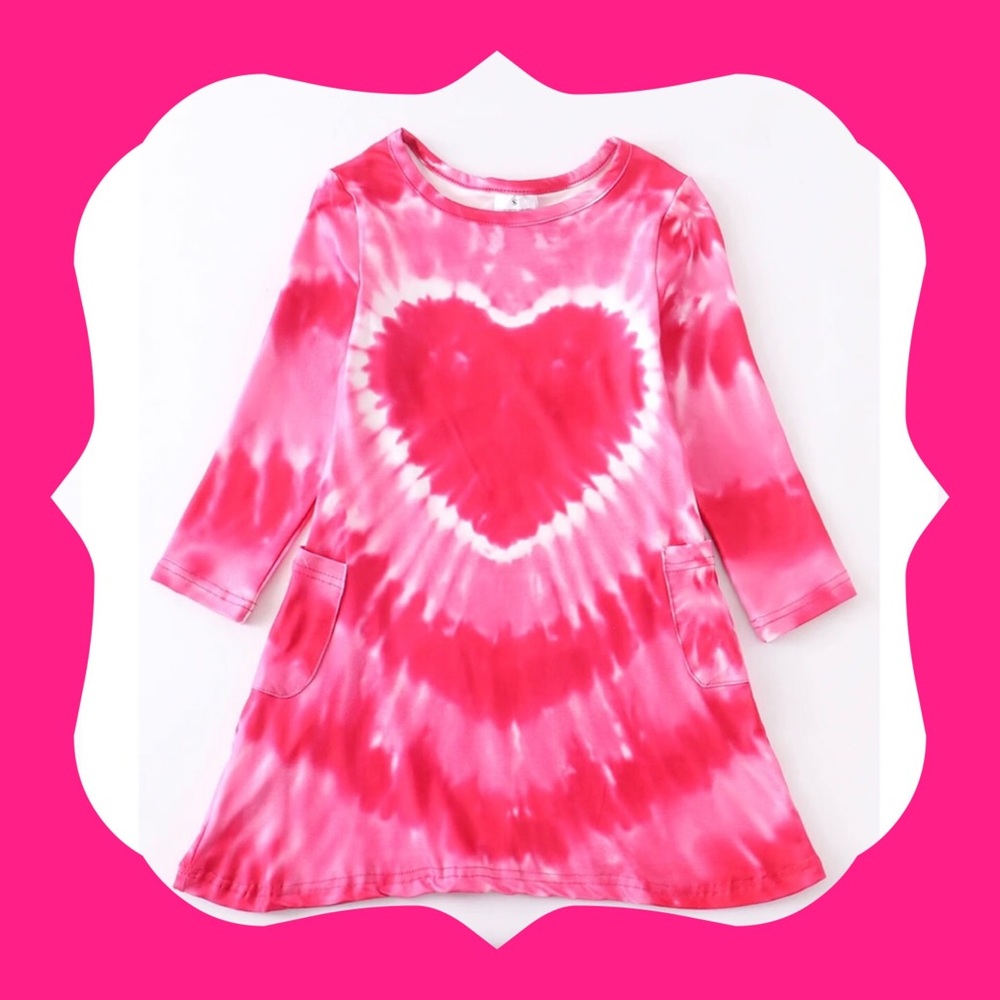 Girls tie-dye heart dress
